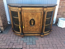 A BEAUTIFUL ANTIQUE BURR WALNUT INLAID CREDENZA, WITH KEYS CIRCA-1870.