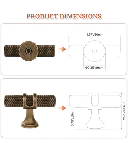 Antique brass knurled - antique,