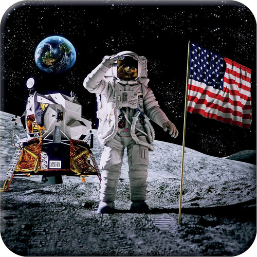 Cork coaster moon landing - coaster,