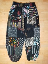 Black Patchwork Harem Pants
