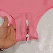 Womens Latex Rubber Briefs Low Panties w/crotch Zipper Shorts Bikini Underwear