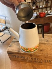 Vintage white enamel coffee - white,