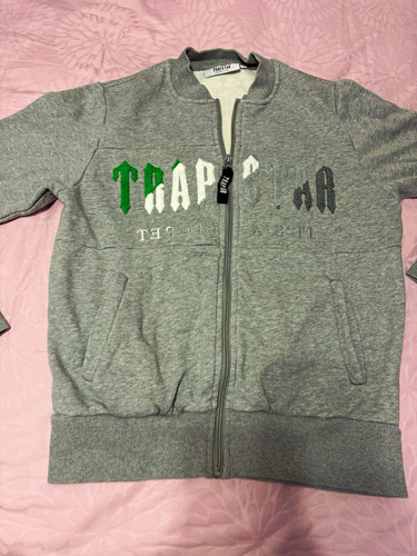 Trapstar grey full zip - trapstar, logo
