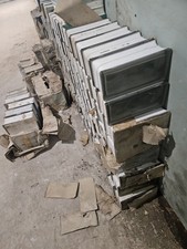 Job Lot 220x Glass Half Brick/Block 190mm x 90 x 80 Architectural Wall Rectangle