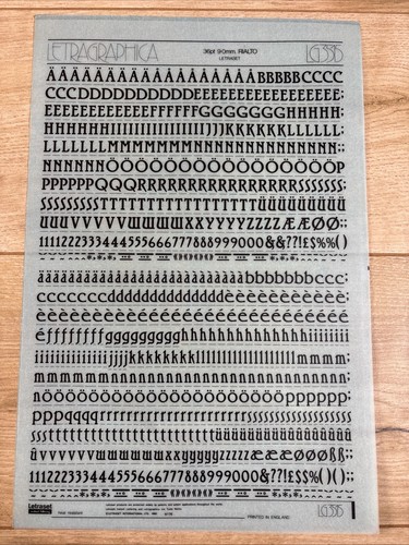 Letraset rub transfer - letraset, on
