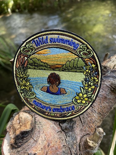 Wild swimming sew patch - wild, sew-on