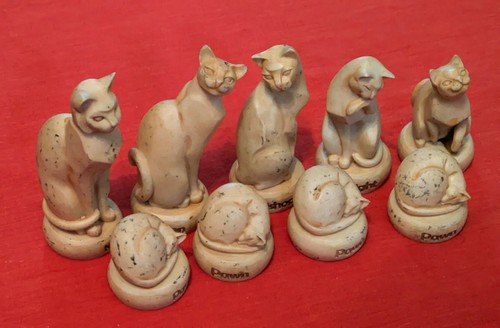 Cats chess set latex moulds - cats,