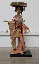 Vintage/Antique Japanese Geisha Nishi Fabric Souvenir Doll Red/Gold Kimono