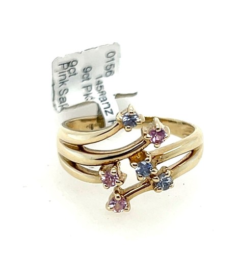 9ct yellow gold pink sapphire - yellow,