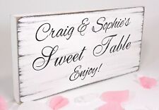 Personalised Sweet Table Wedding Sign Free Standing Vintage Shabby & Chic