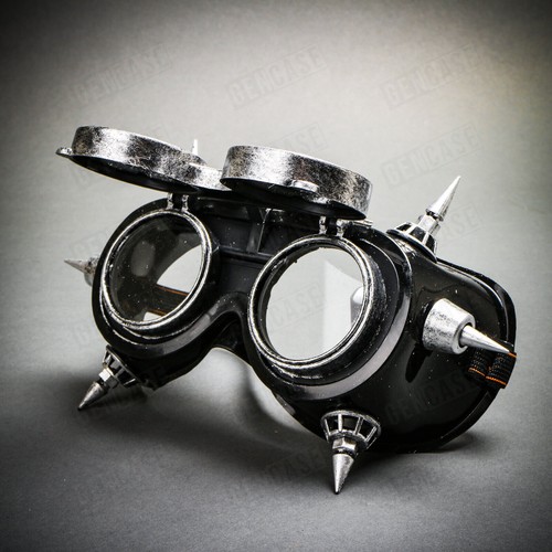 Silver steampunk spike goggles - steampunk,
