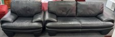 Black Suede 3 Seater Sofa & Armchair - CS C98