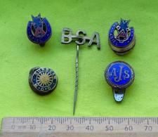 5x ARIEL BSA SUNBEAM AJS (British) enamel motorcycle badge lapel