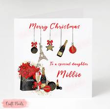 Personalised Christmas Card Fashion Daughter Mum Niece Sister Friend Sister