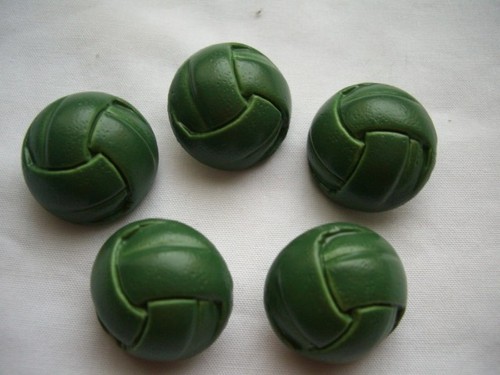 Green leather effect football - green,