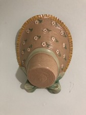 Vintage Brentleigh Straw Bonnet Hat Wall Pocket Vase Chalk Ware Art Deco 1930s