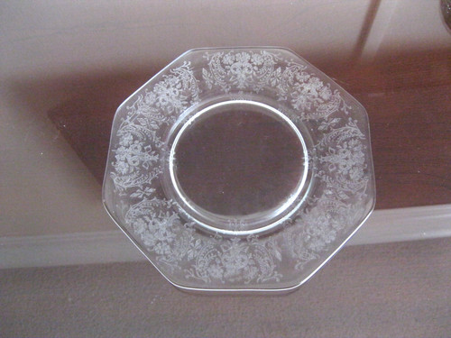 1930 dish plate - dish/plate,, etched