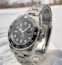  Custom 40mm GMT Black Divers 'Sub' Watch NH34 Seiko TMI Auto Movt 100m GMT 