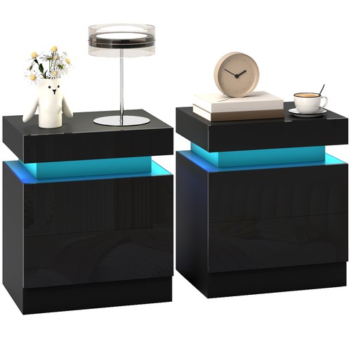 Homcom high gloss bedside - gloss,