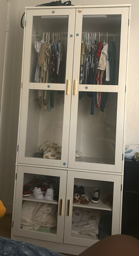 White wood glass - wood/glass, freestanding