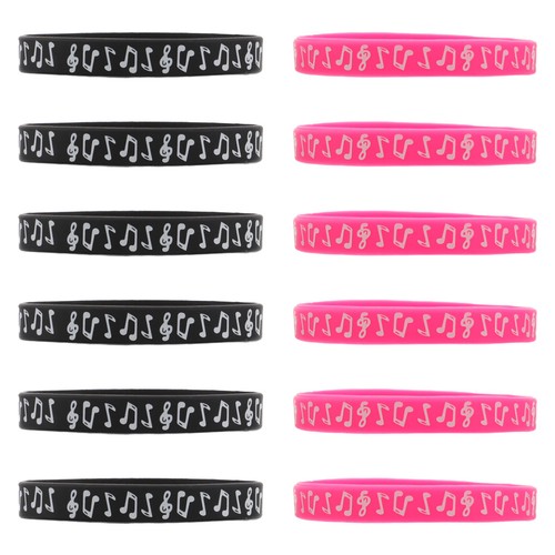 12pcs music silicone bracelets - silicone,