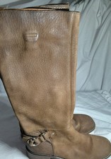 Bertie vintage brown genuine leather knee length women boots UK4/4.5