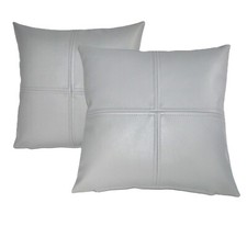 2 Light Grey Check Faux