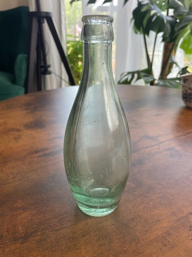 Vintage green glass bottle - glass,