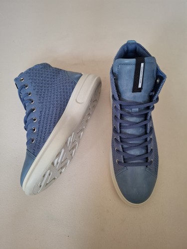 Ecco blue fabric leather high - ecco,