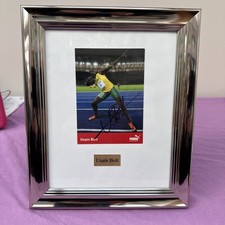 Athletics Usain Bolt  Signed Print Framed 12x10 inches.     (B19)