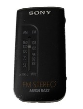 SONY SRF-S80 RADIO MINI AM/FM Stereo Mega Bass Vintage Pocket Radio Black 90s