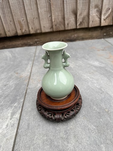 Chinese celadon vase with - vase,
