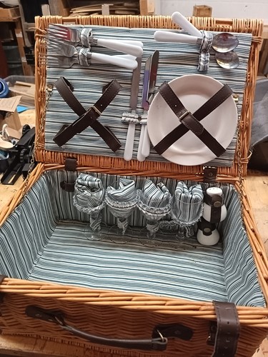 Vintage picnic basket - vintage,