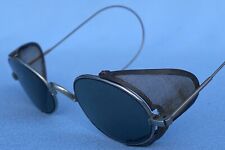Antique Railroad / Military Sunglasses with Side Mesh Protectors - Steam Punk