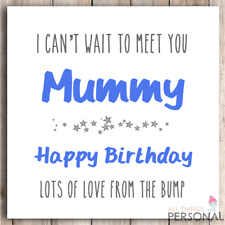 Birthday Card From the Bump For Mum First Birthday for Mummy To Be Card  Blue