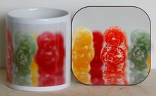 Jelly Baby Mug and Coaster Gift Set - sent Free Postage by Picture That Image