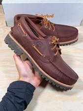 Timberland 3 Eye Lug HandsewnLeather Boat Shoes Men's UK 7 Brown