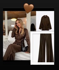 Zara Long Satin Shirt Size L &