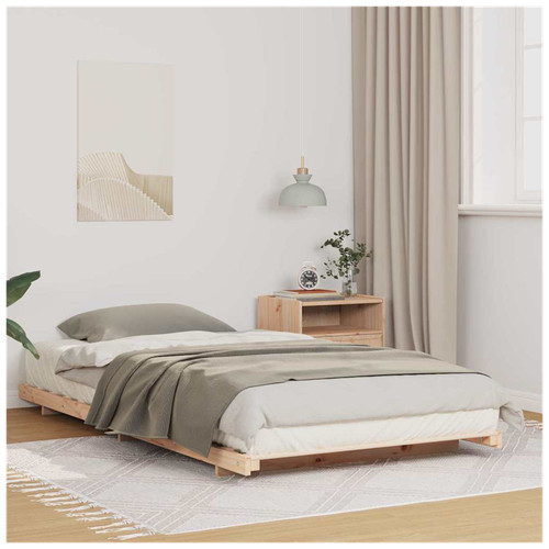 Bed frame brown solid - frame, pine
