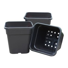 Garland 25cm Square Tomato Pots, Black - Pack of 3 