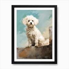 Bichon Frise Dog, Painting In