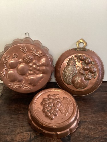 Antique copper jelly moulds - antique,