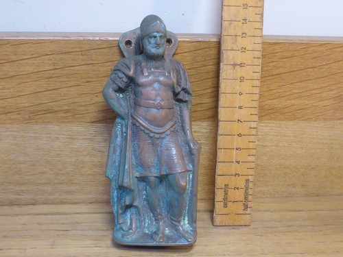 Antique brass knight - antique, door