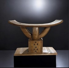 Old Ashanti Stool Signed by