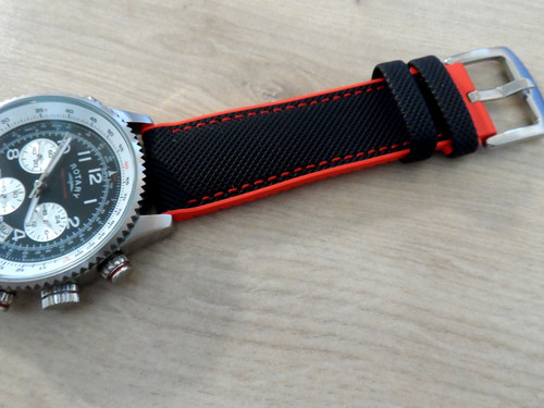 Black red rubber watch strap - red,