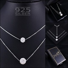 Double Shamballa Necklace, 925