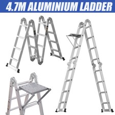 Aluminium folding ladder - 4.7m,