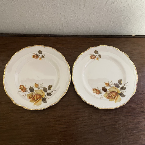 Yellow rose design - yellow, plates