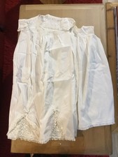 Vintage 50s Baby Christening Dress & Slip Artificial Silk/Rayon  Antique Doll