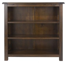 Boston Dark Wood Bookcase Low